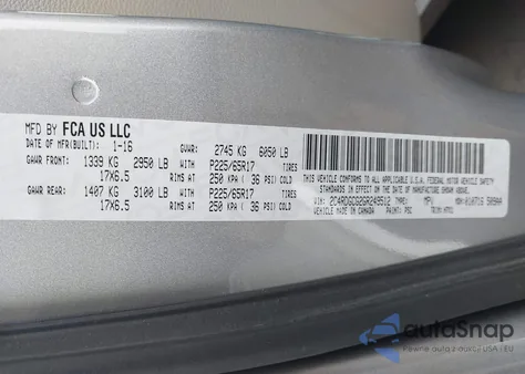 2016 Dodge Grand Caravan Sxt из США, поврежденный, VIN 2C4RDGCG2GR249512